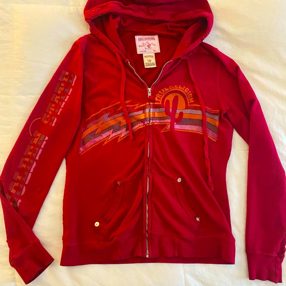 True Religion women’s zip up hoodie LG